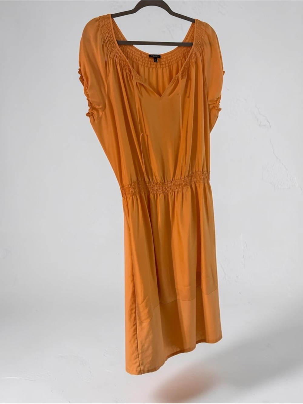 Talbots Orange Midi Dress with Elastic Waist